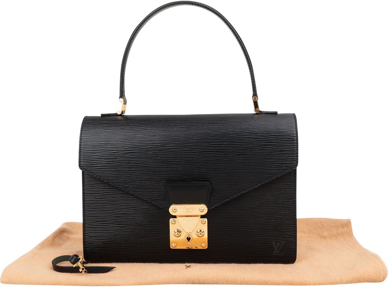 Louis Vuitton Noir Epi Leather Concorde Handbag Zwart