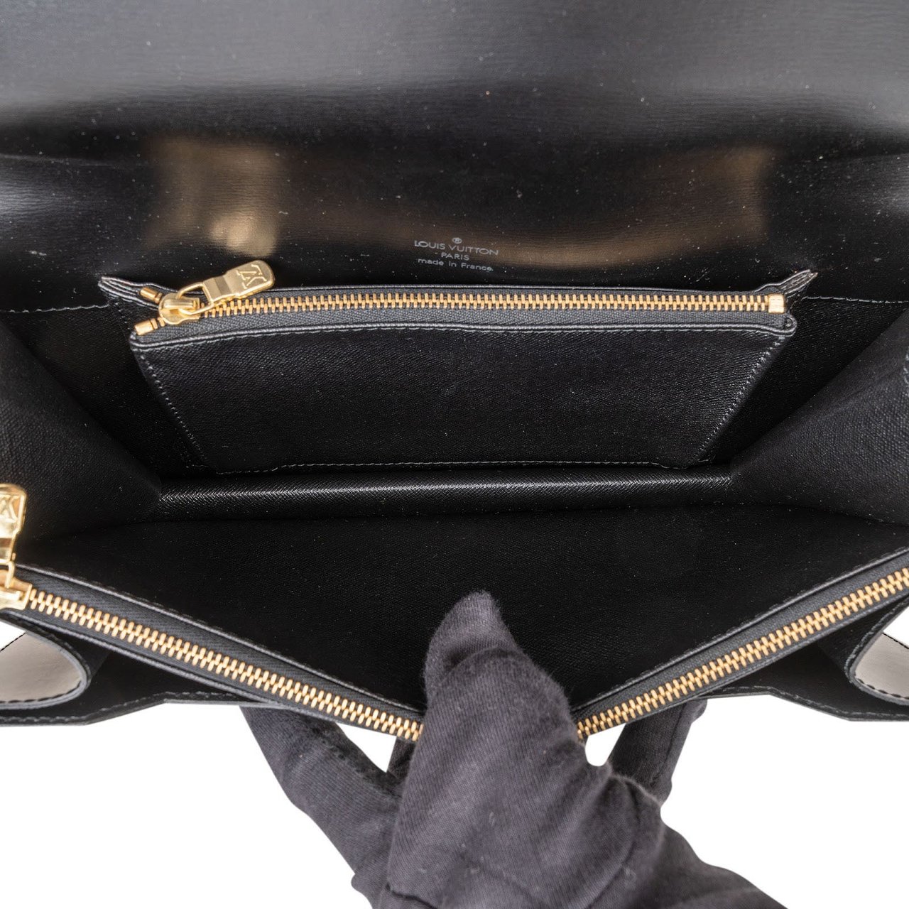 Louis Vuitton Noir Epi Leather Concorde Handbag Zwart