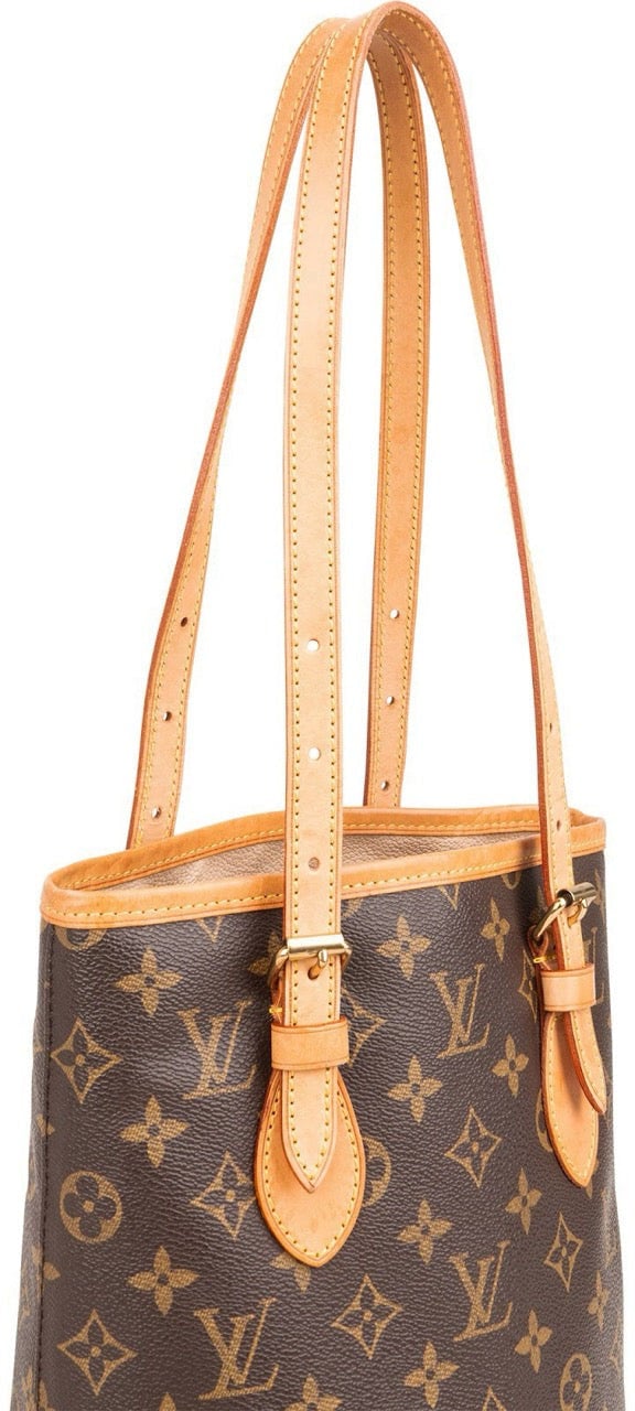 Louis Vuitton Monogram Canvas Bucket PM Shoulder Bag Bruin