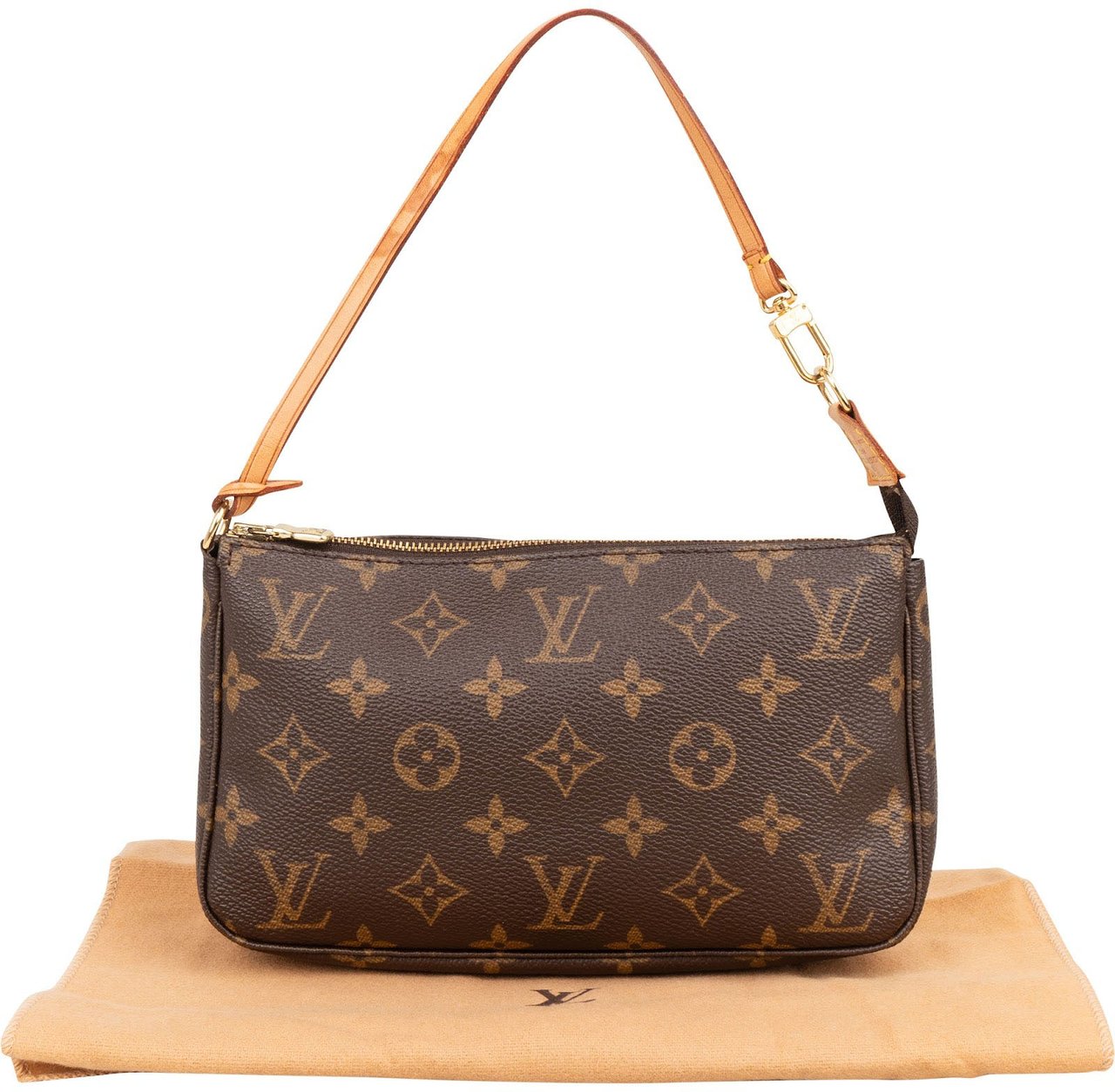 Louis Vuitton Monogram Canvas Pochette Accessoires Handbag Bruin