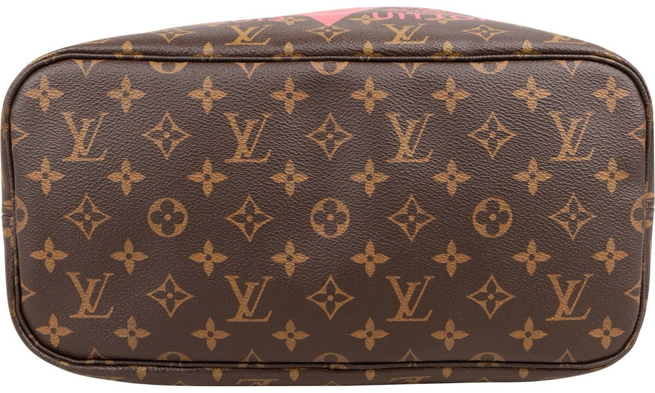 Louis Vuitton Monogram Canvas V Grenade Fuchsia Neverfull MM Shoulder Bag Bruin