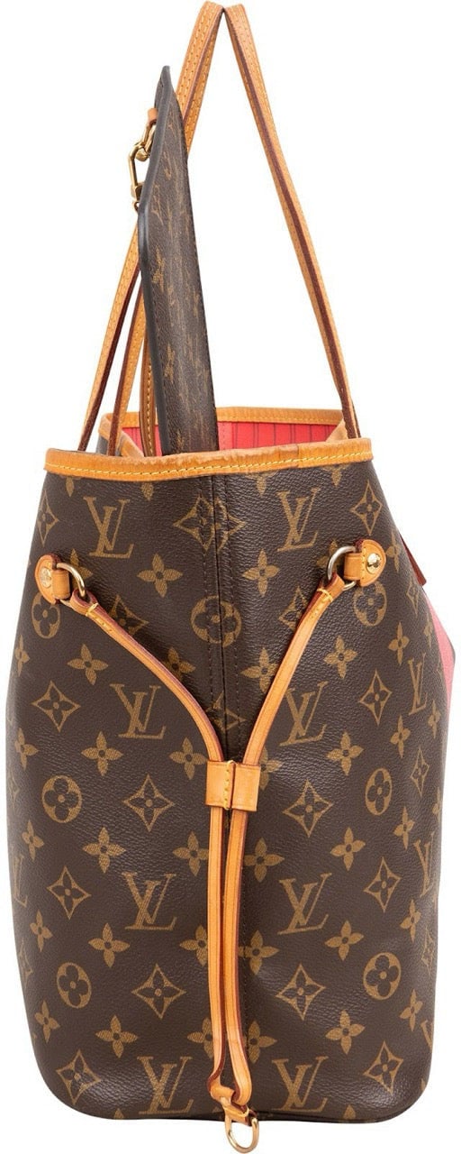 Louis Vuitton Monogram Canvas V Grenade Fuchsia Neverfull MM Shoulder Bag Bruin