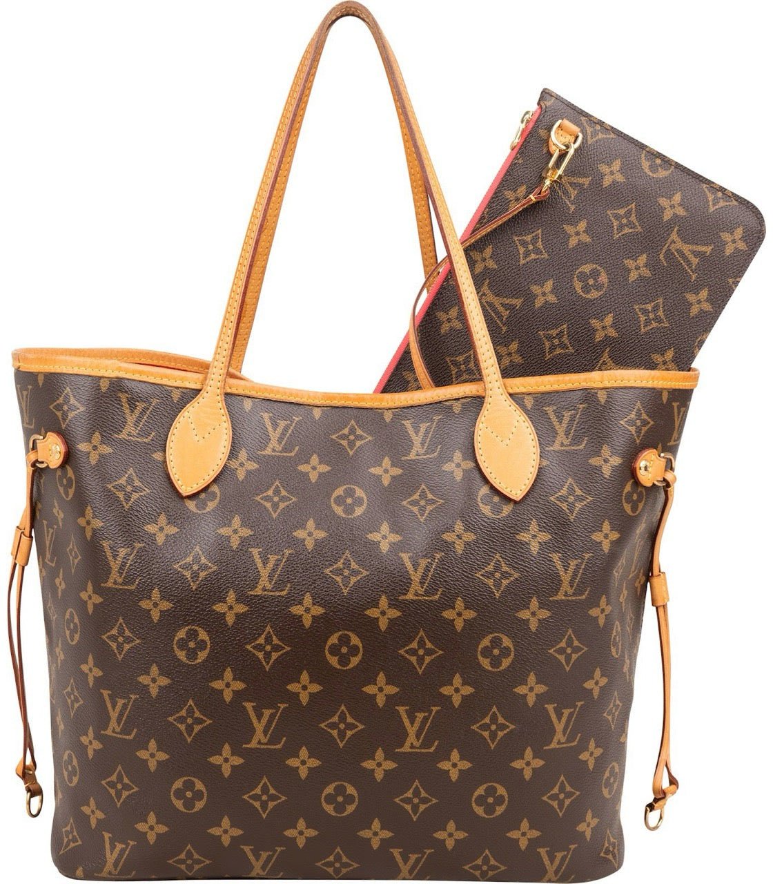 Louis Vuitton Monogram Canvas V Grenade Fuchsia Neverfull MM Shoulder Bag Bruin