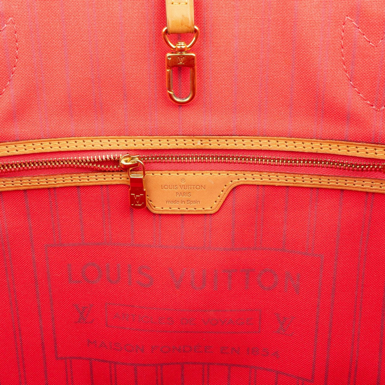 Louis Vuitton Monogram Canvas V Grenade Fuchsia Neverfull MM Shoulder Bag Bruin