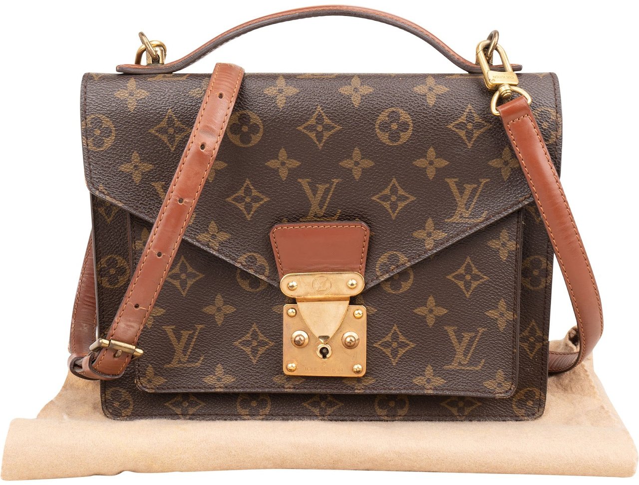 Louis Vuitton Monogram Canvas Monceau Handbag Bruin