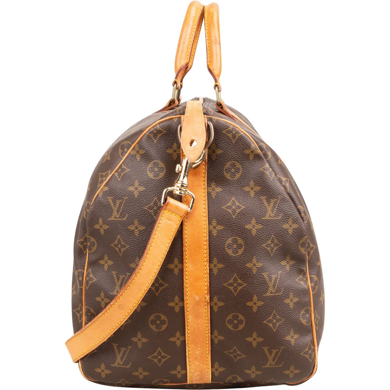 Louis Vuitton Monogram Canvas Keepall 55 Bandoulière Travel Bag Bruin