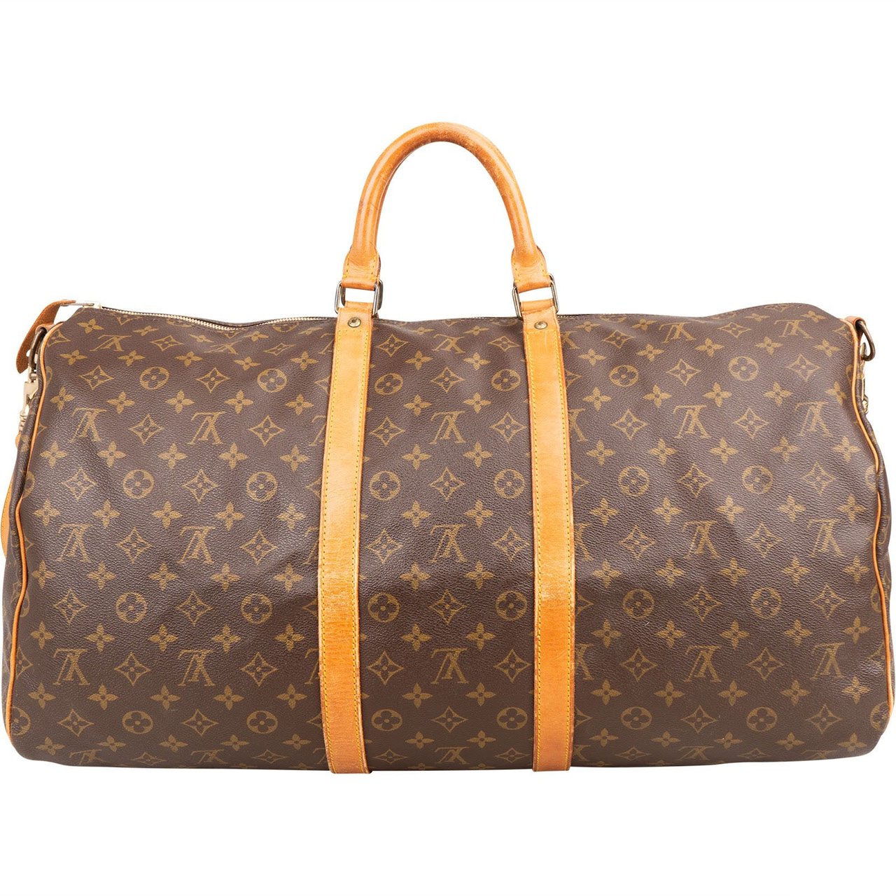Louis Vuitton Monogram Canvas Keepall 55 Bandoulière Travel Bag Bruin
