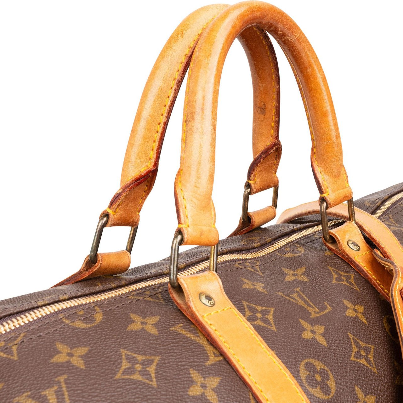 Louis Vuitton Monogram Canvas Keepall 55 Bandoulière Travel Bag Bruin