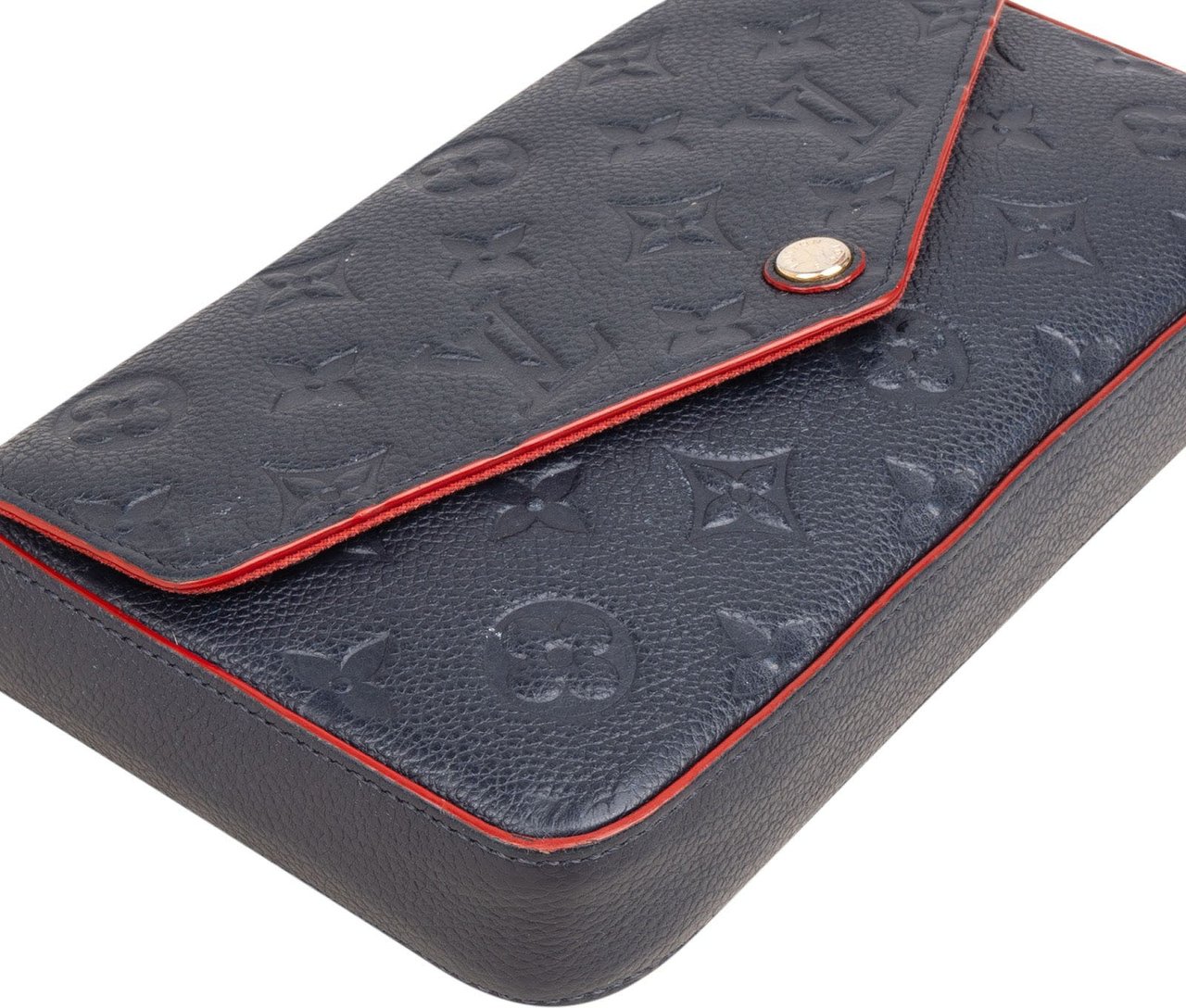 Louis Vuitton Monogram Empreinte Leather Felicie Crossbody Bag Navy