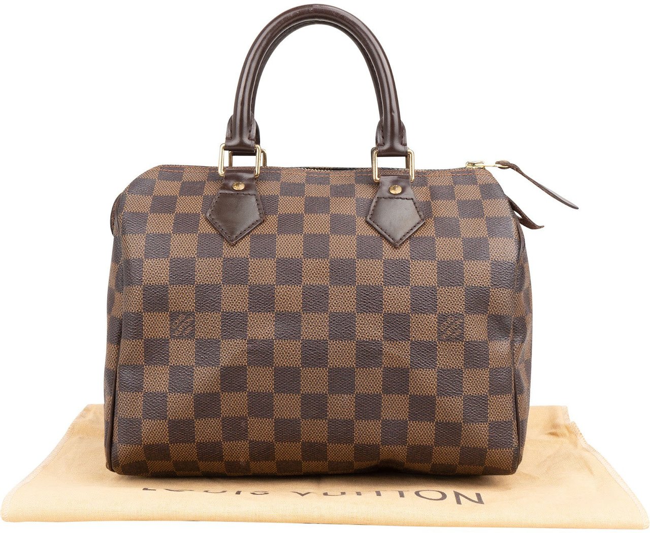 Louis Vuitton Monogram Damier Ebene Speedy 25 Handbag Bruin