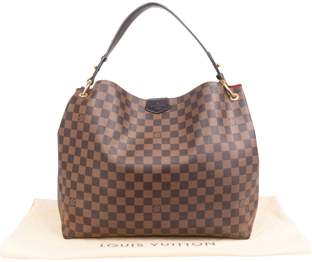 Louis Vuitton Monogram Damier Ebene Canvas Graceful MM Shoulder Bag Bruin