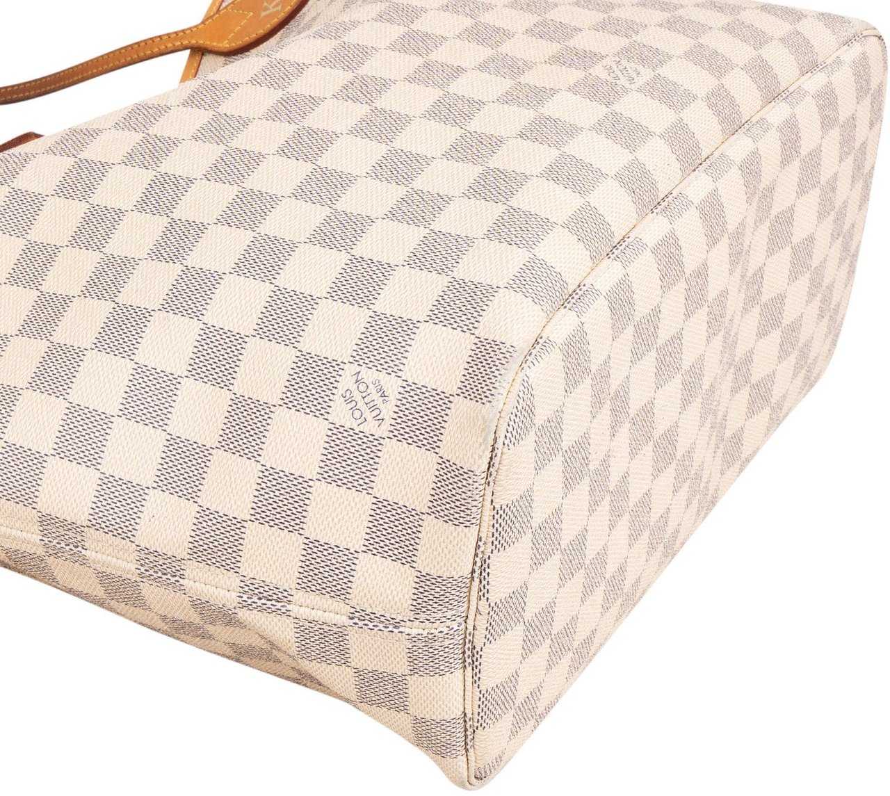 Louis Vuitton Monogram Damier Azur Canvas Neverfull MM Shoulder Bag Wit