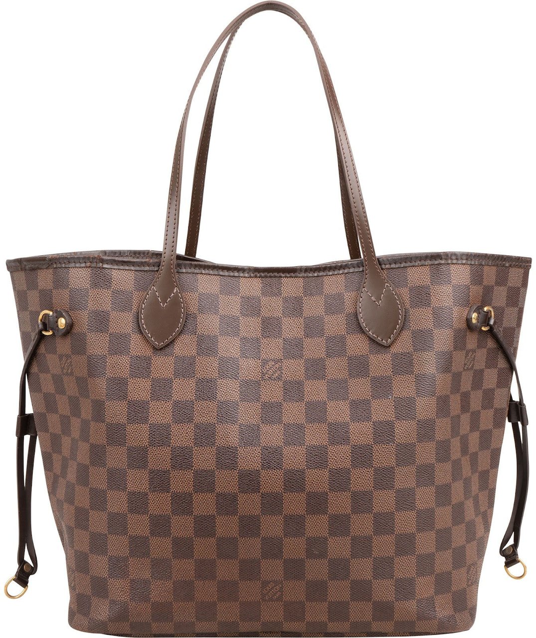 Louis Vuitton Monogram Damier Ebene Neverfull MM Shoulder Bag Bruin