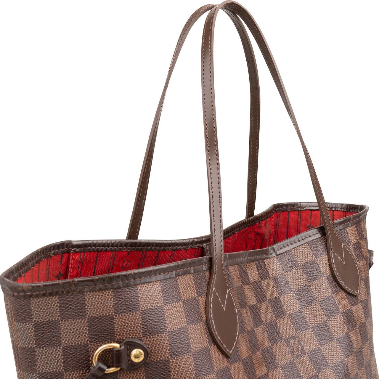 Louis Vuitton Monogram Damier Ebene Neverfull MM Shoulder Bag Bruin