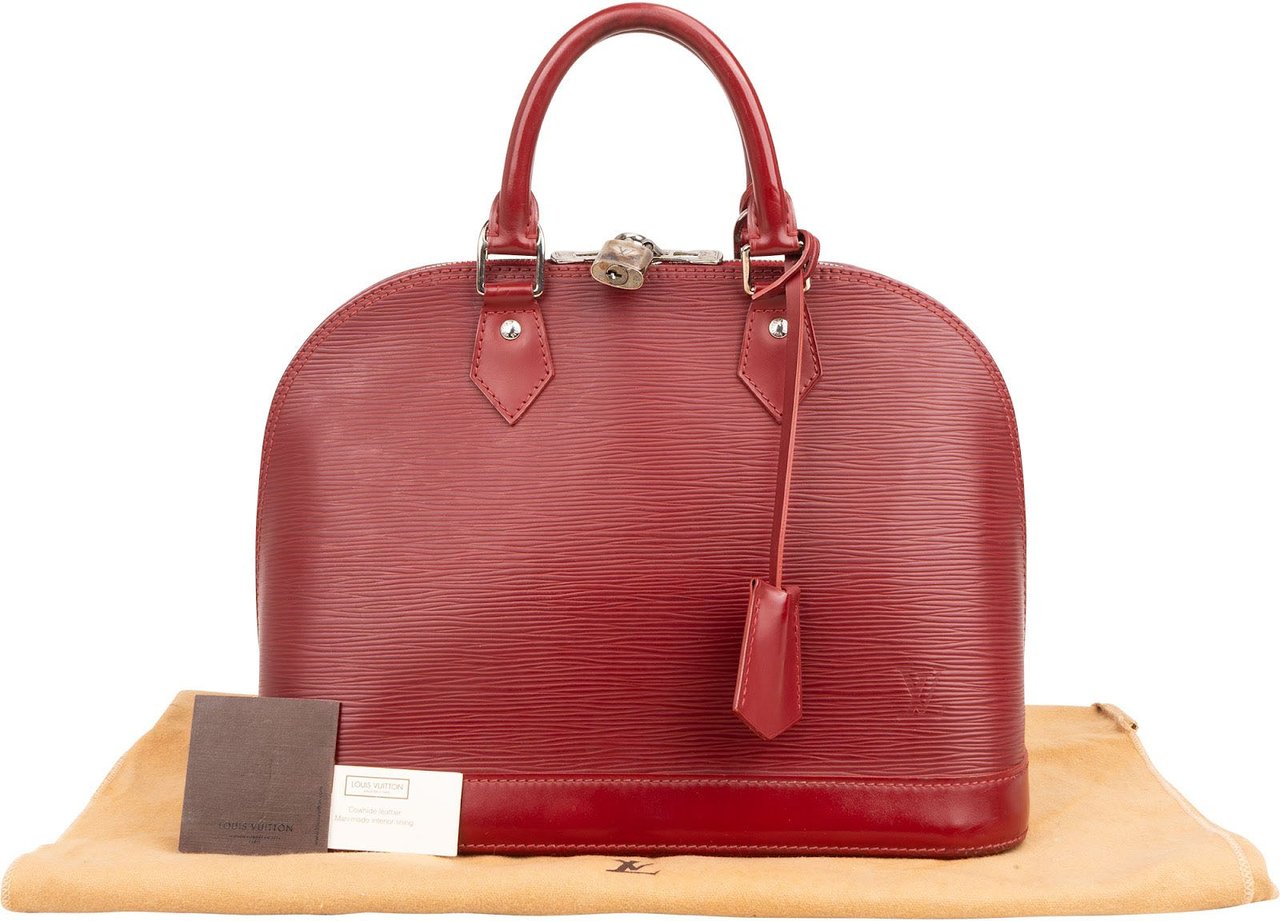 Louis Vuitton Red Epi Leather Alma PM Handbag Rood