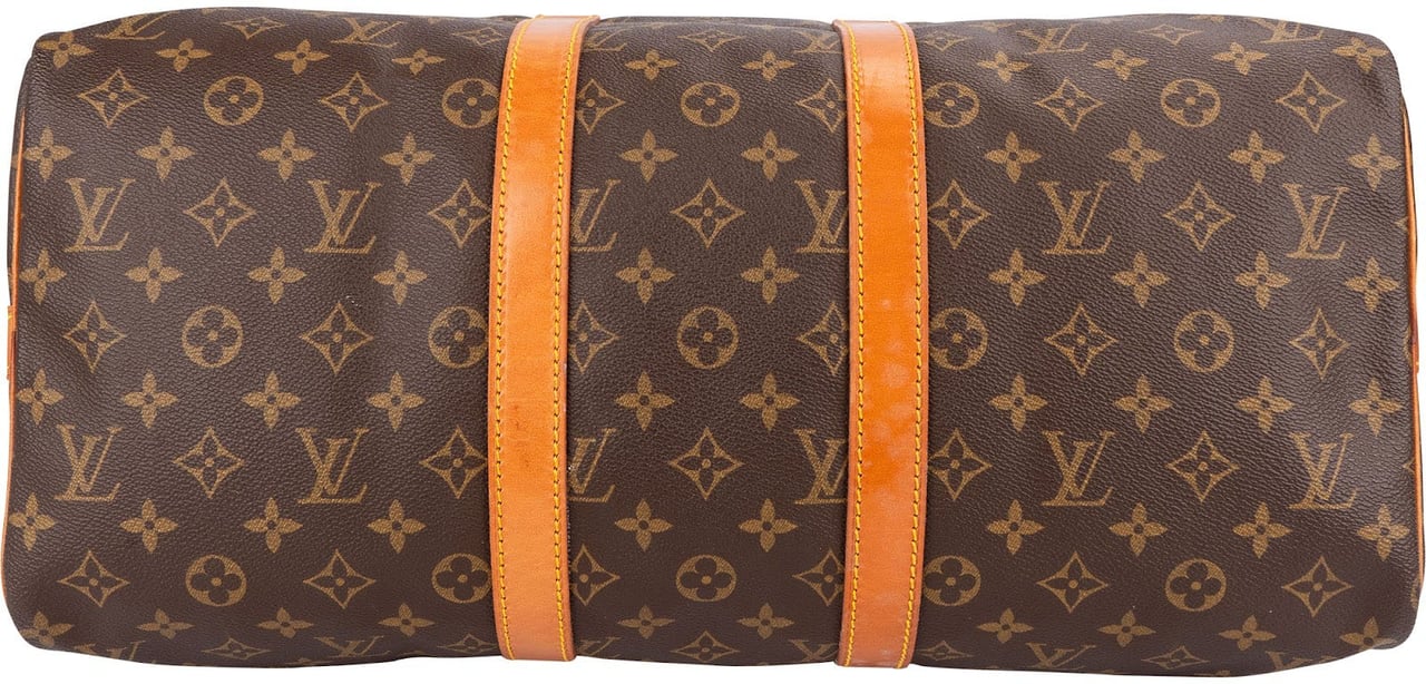 Louis Vuitton Monogram Canvas Keepall 45 Bandoulière Travel Bag Bruin