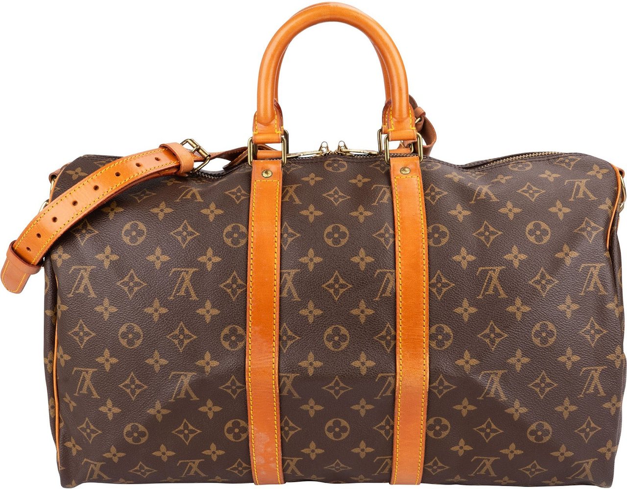 Louis Vuitton Monogram Canvas Keepall 45 Bandoulière Travel Bag Bruin