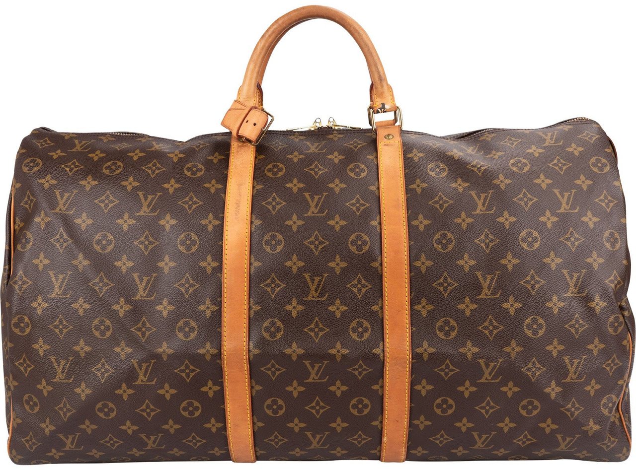 Louis Vuitton Monogram Canvas Keepall 60 Travel Bag Bruin