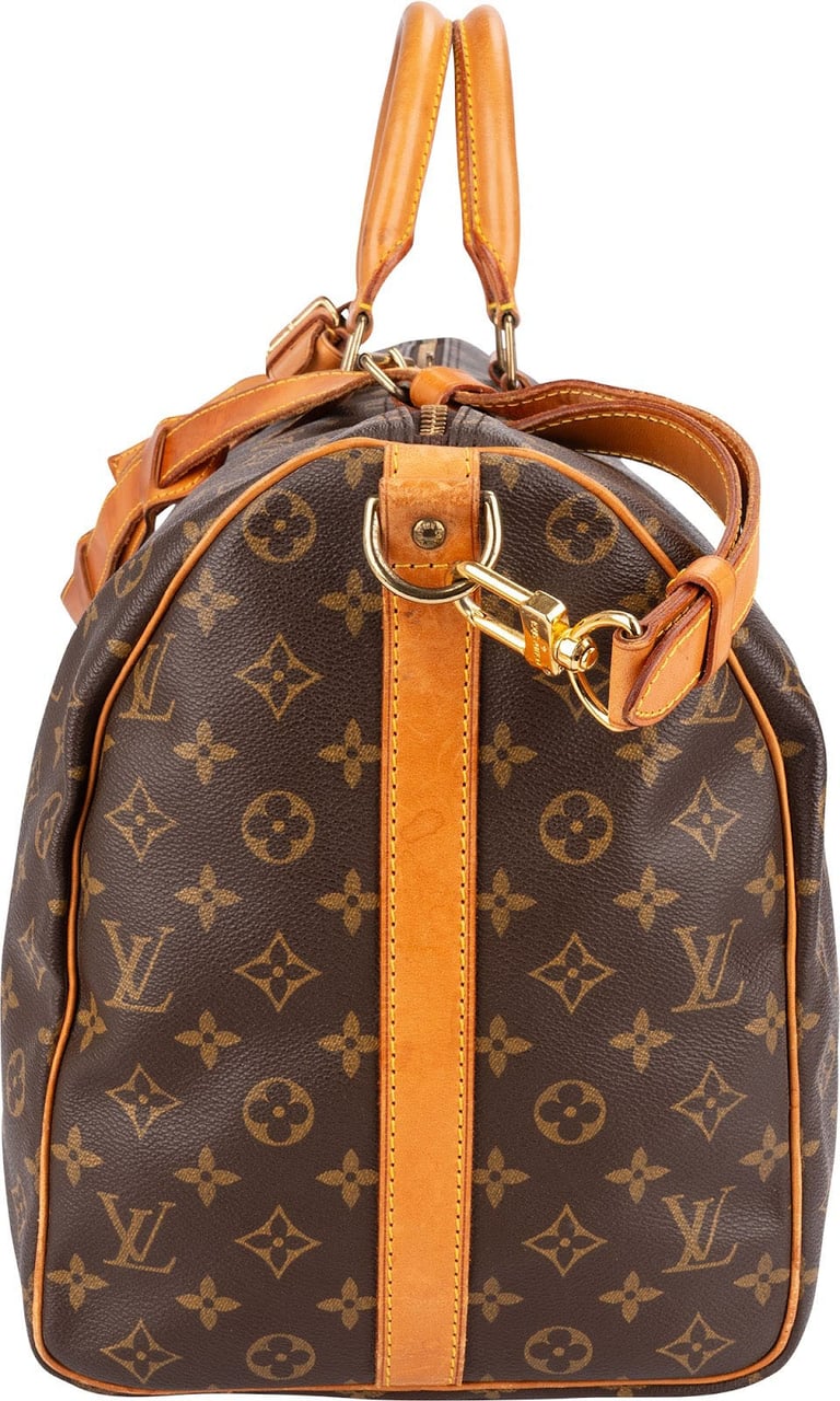 Louis Vuitton Monogram Canvas Keepall 50 Bandoulière Travel Bag Bruin