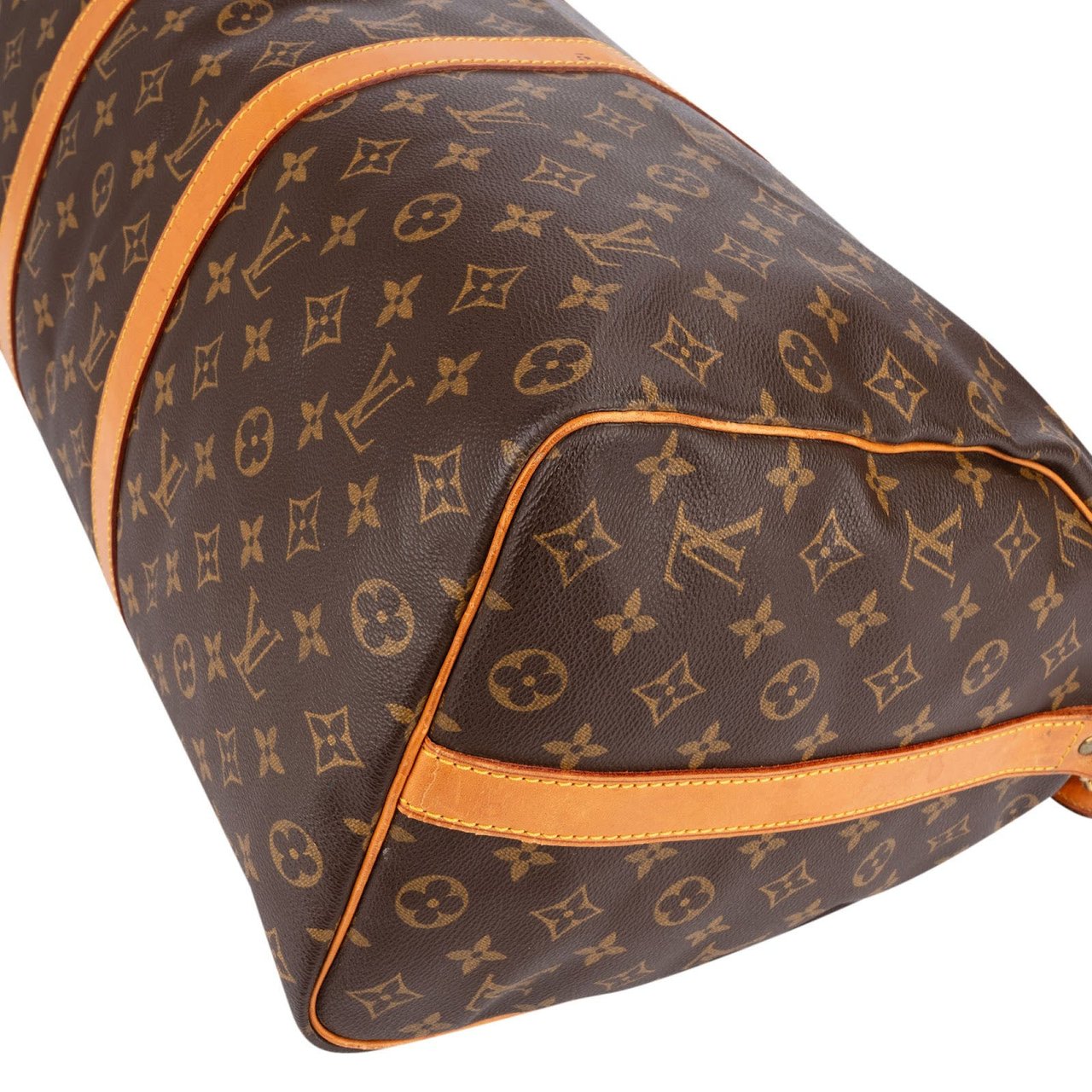 Louis Vuitton Monogram Canvas Keepall 50 Bandoulière Travel Bag Bruin