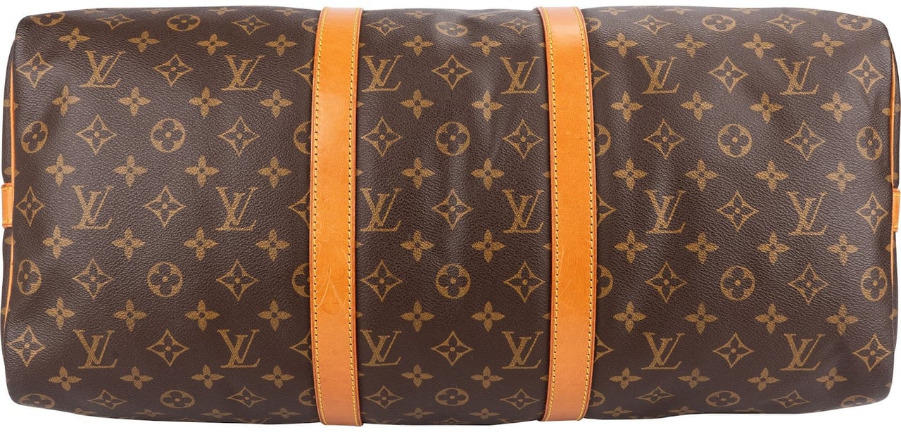 Louis Vuitton Monogram Canvas Keepall 50 Bandoulière Travel Bag Bruin