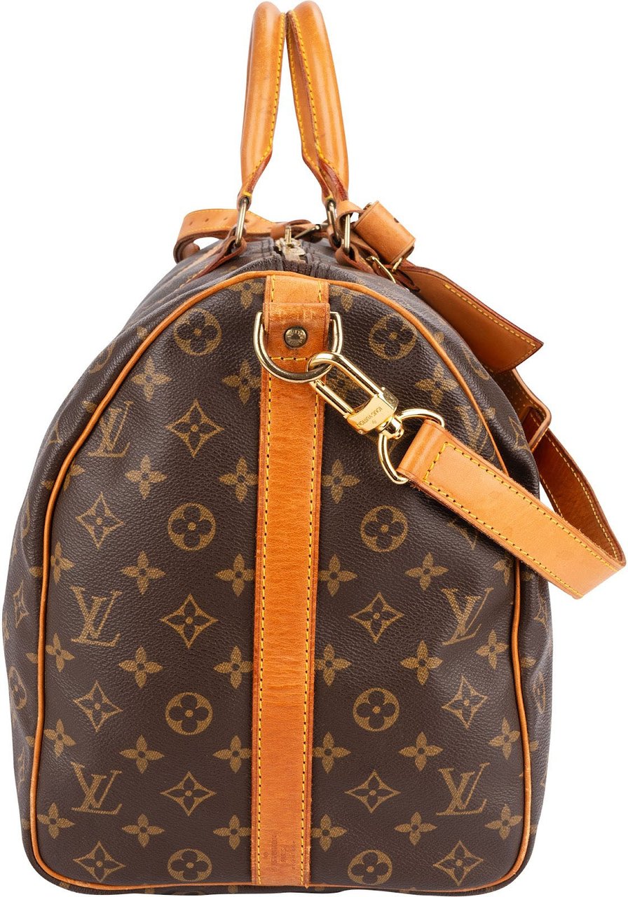 Louis Vuitton Monogram Canvas Keepall 50 Bandoulière Travel Bag Bruin