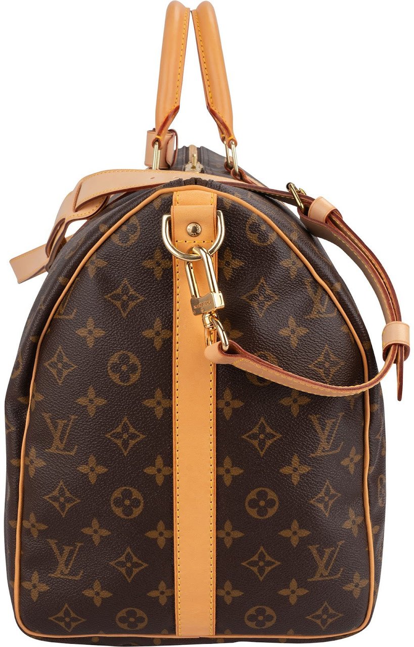 Louis Vuitton Monogram Canvas Keepall 50 Bandoulière Travel Bag Bruin