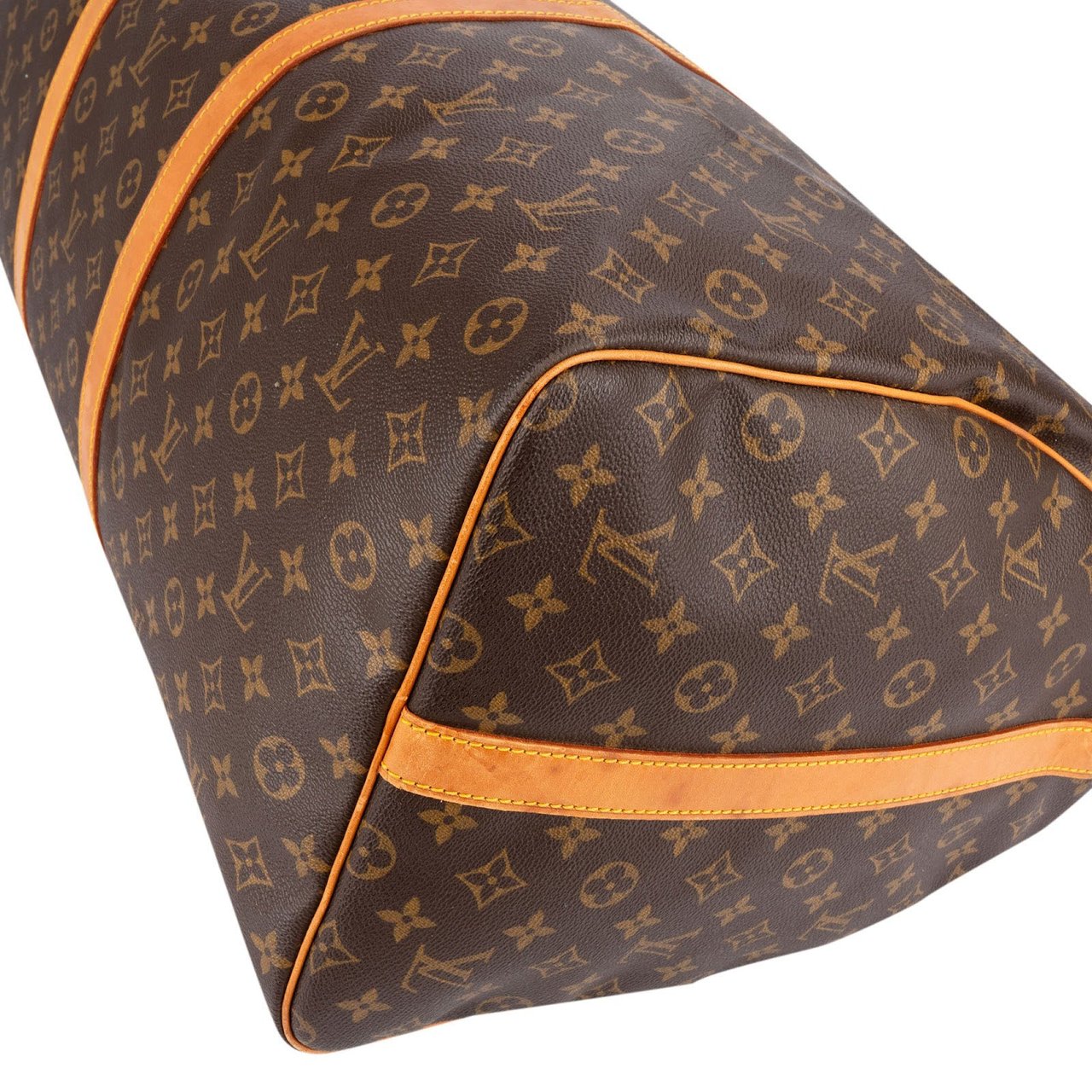 Louis Vuitton Monogram Canvas Keepall 60 Bandoulière Travel Bag Bruin