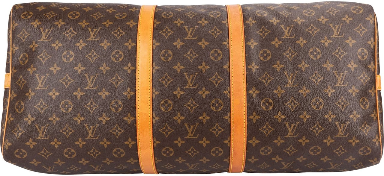 Louis Vuitton Monogram Canvas Keepall 60 Bandoulière Travel Bag Bruin