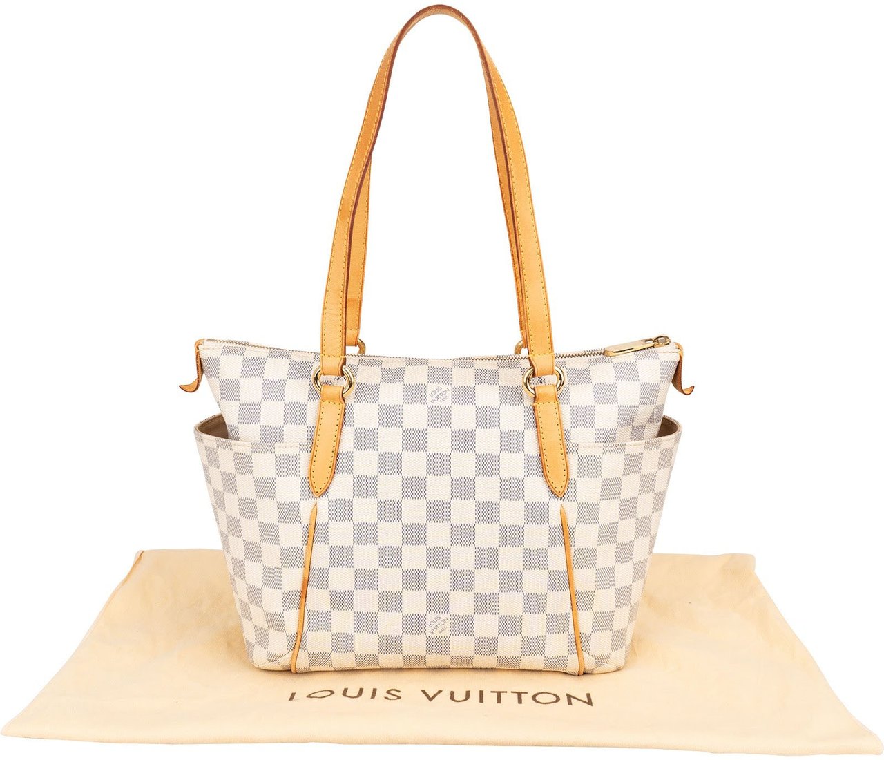 Louis Vuitton Monogram Damier Azur Canvas Totally PM Shoulder Bag Wit