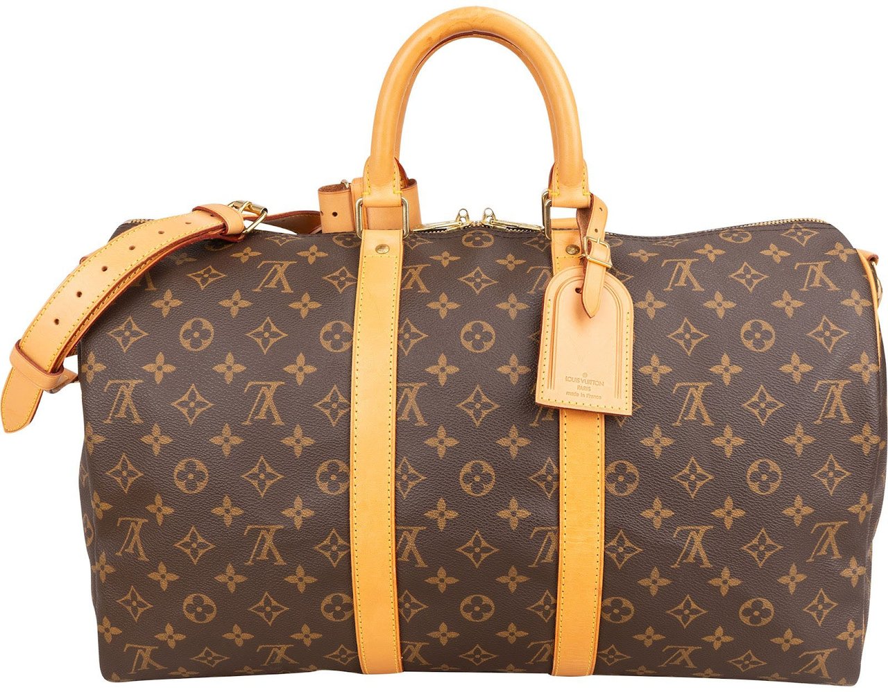 Louis Vuitton Monogram Canvas Keepall 45 Bandoulière Travel Bag Bruin