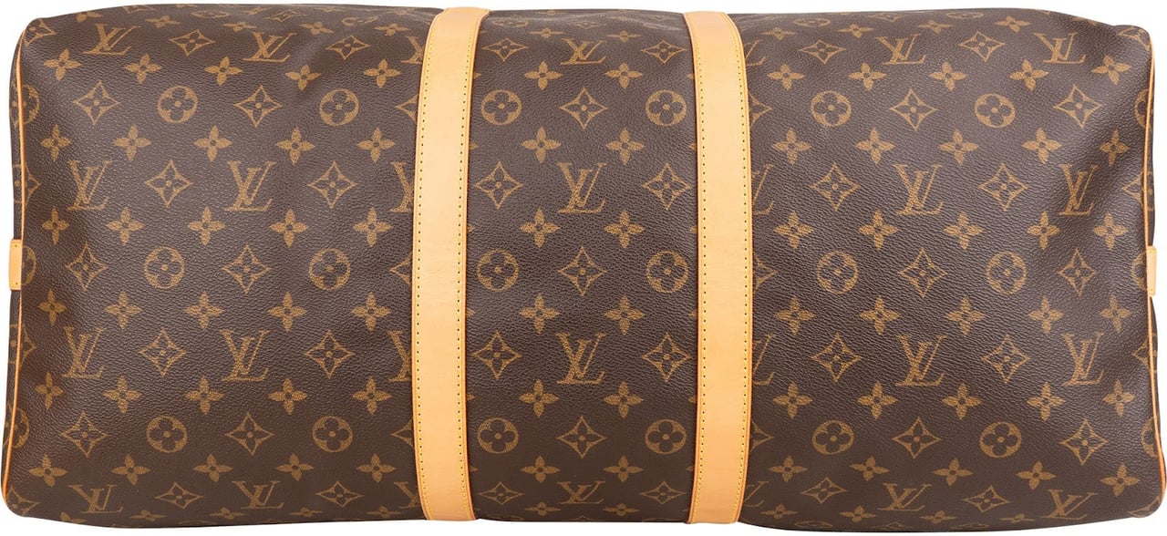 Louis Vuitton Monogram Canvas Keepall 55 Bandoulière Travel Bag Bruin