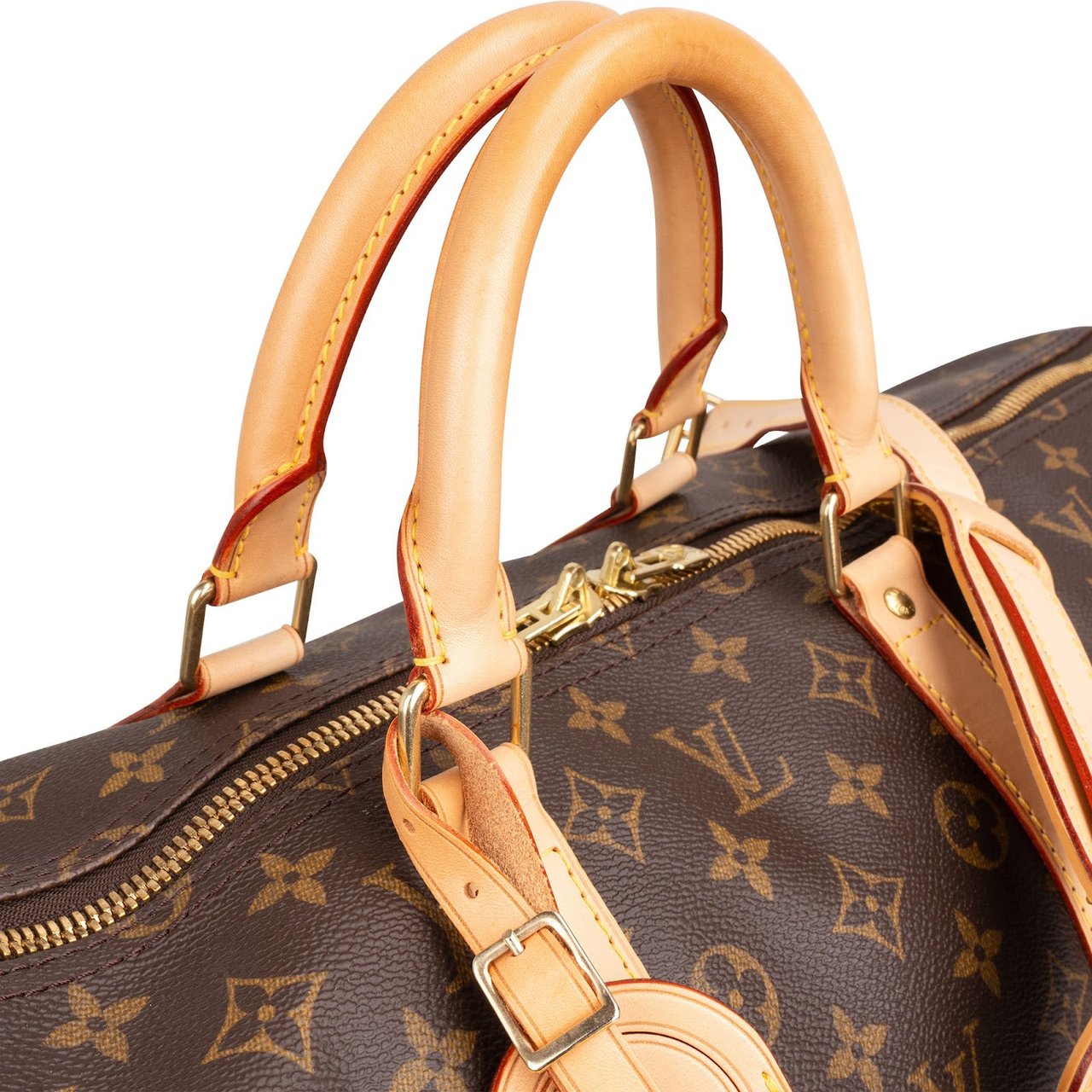 Louis Vuitton Monogram Canvas Keepall 55 Bandoulière Travel Bag Bruin