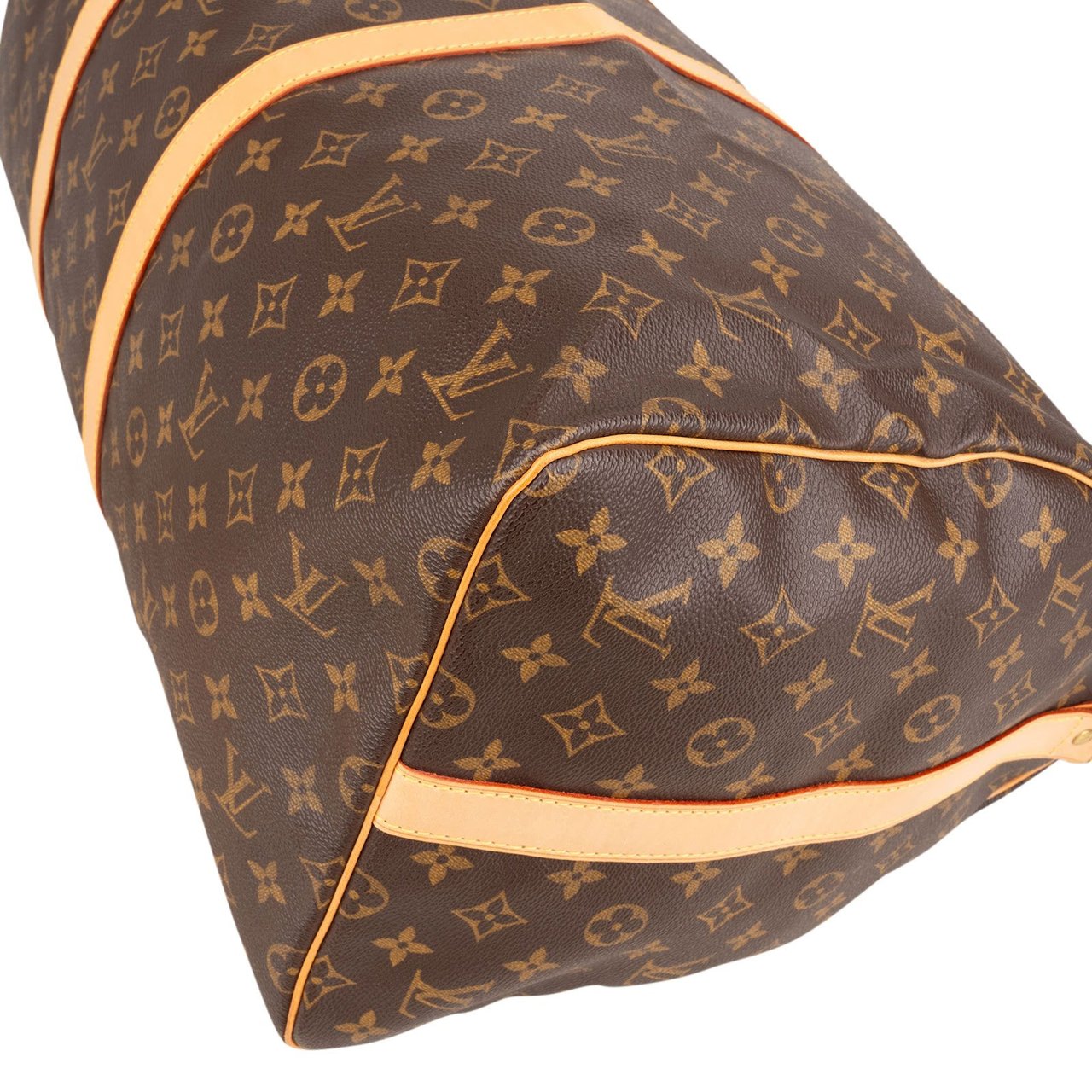 Louis Vuitton Monogram Canvas Keepall 55 Bandoulière Travel Bag Bruin