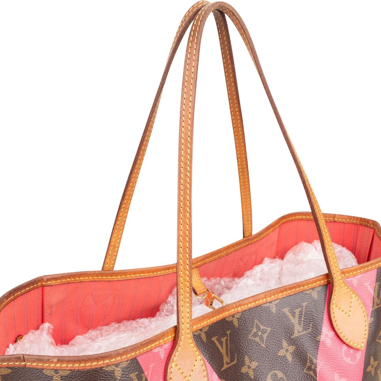 Louis Vuitton Monogram Canvas V Grenade Fuchsia Neverfull MM Shoulder Bag Bruin