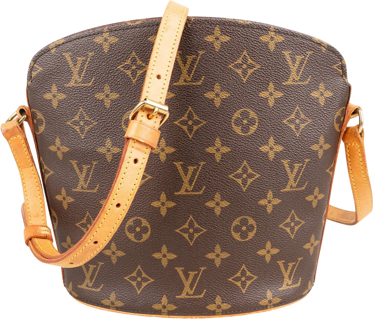 Louis Vuitton Monogram Canvas Drouot Crossbody Bag Bruin