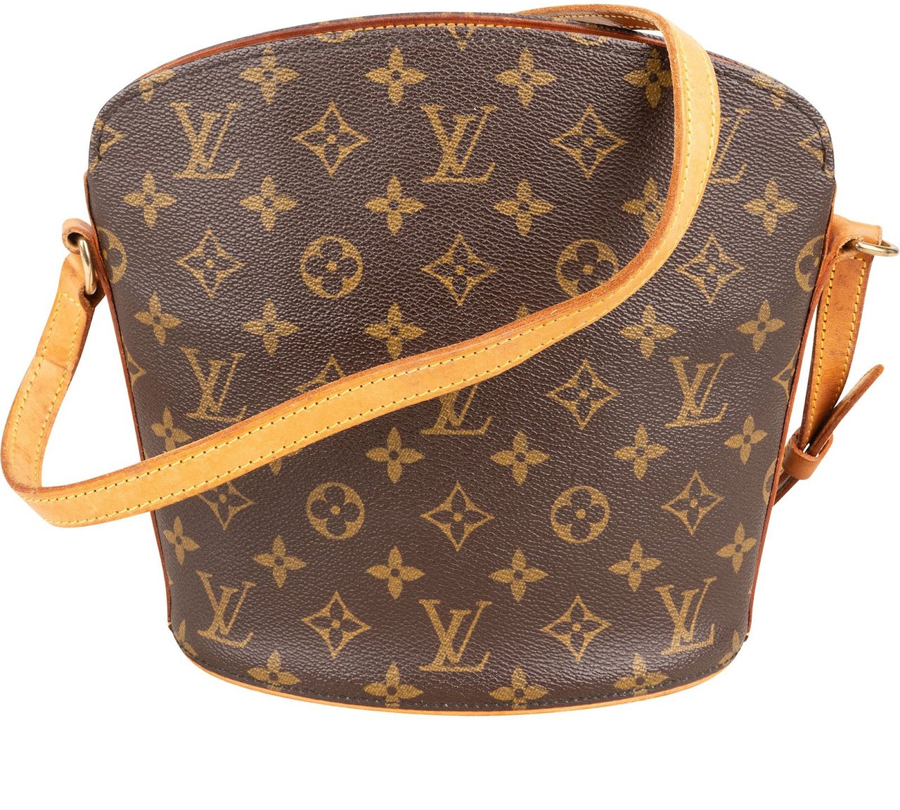 Louis Vuitton Monogram Canvas Drouot Crossbody Bag Bruin