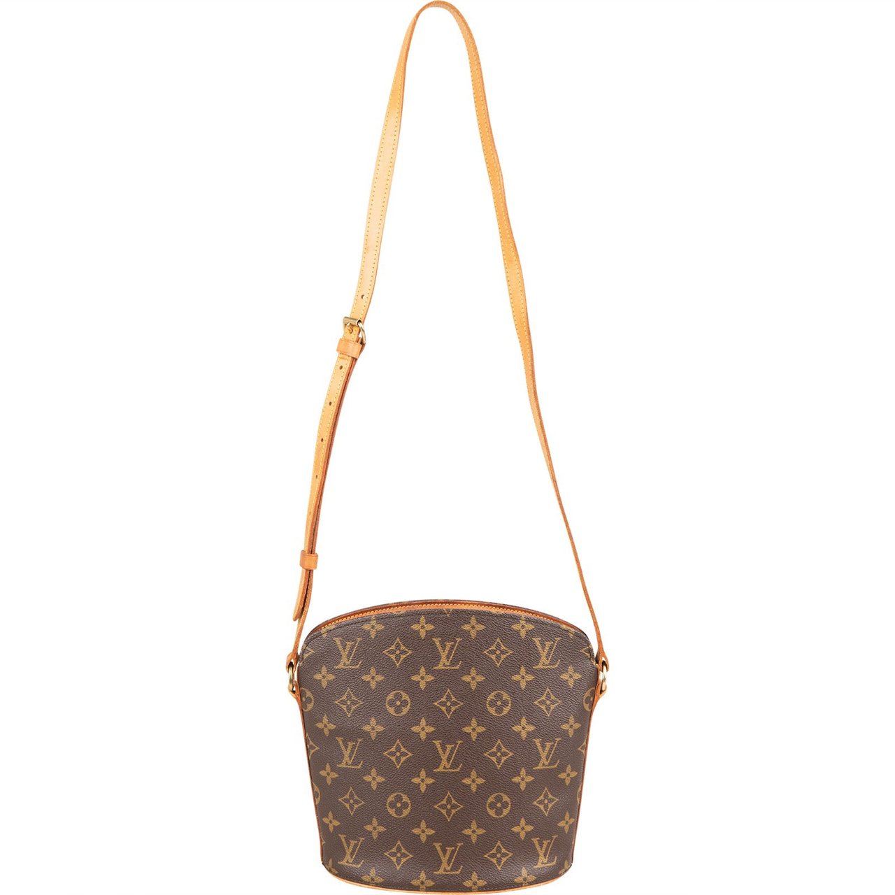 Louis Vuitton Monogram Canvas Drouot Crossbody Bag Bruin