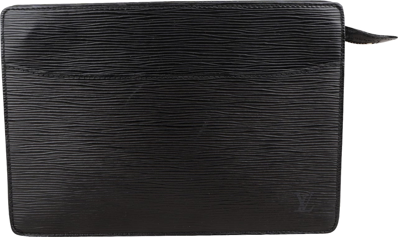 Louis Vuitton Noir Epi Leather Pochette Homme Clutch Zwart