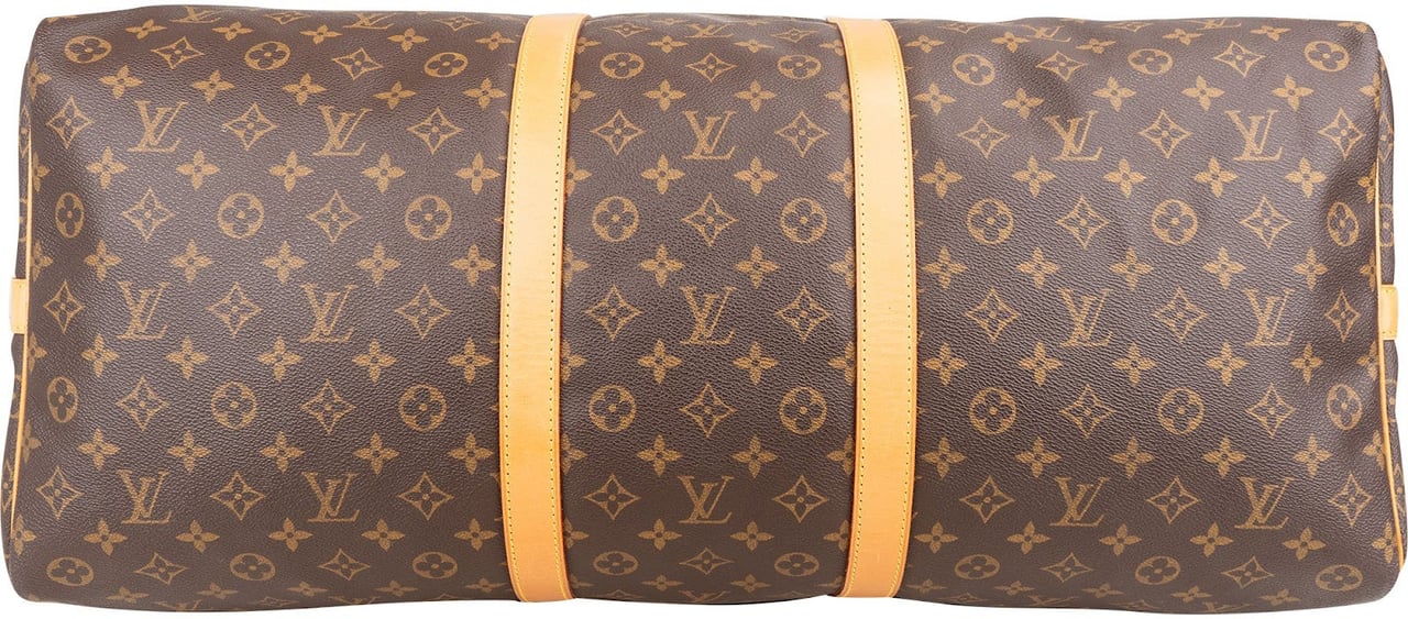 Louis Vuitton Monogram Canvas Keepall 60 Bandoulière Travel Bag Bruin