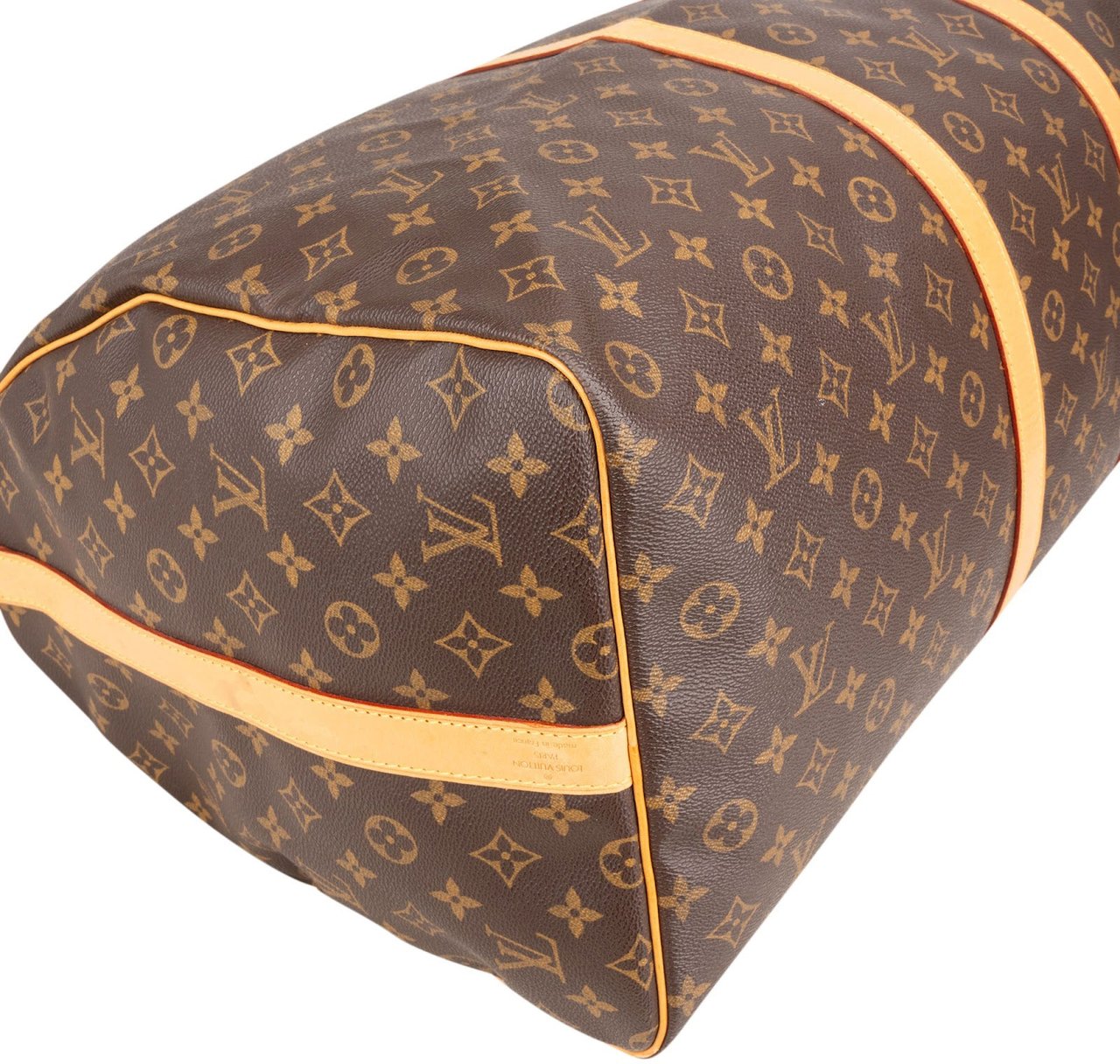 Louis Vuitton Monogram Canvas Keepall 60 Bandoulière Travel Bag Bruin