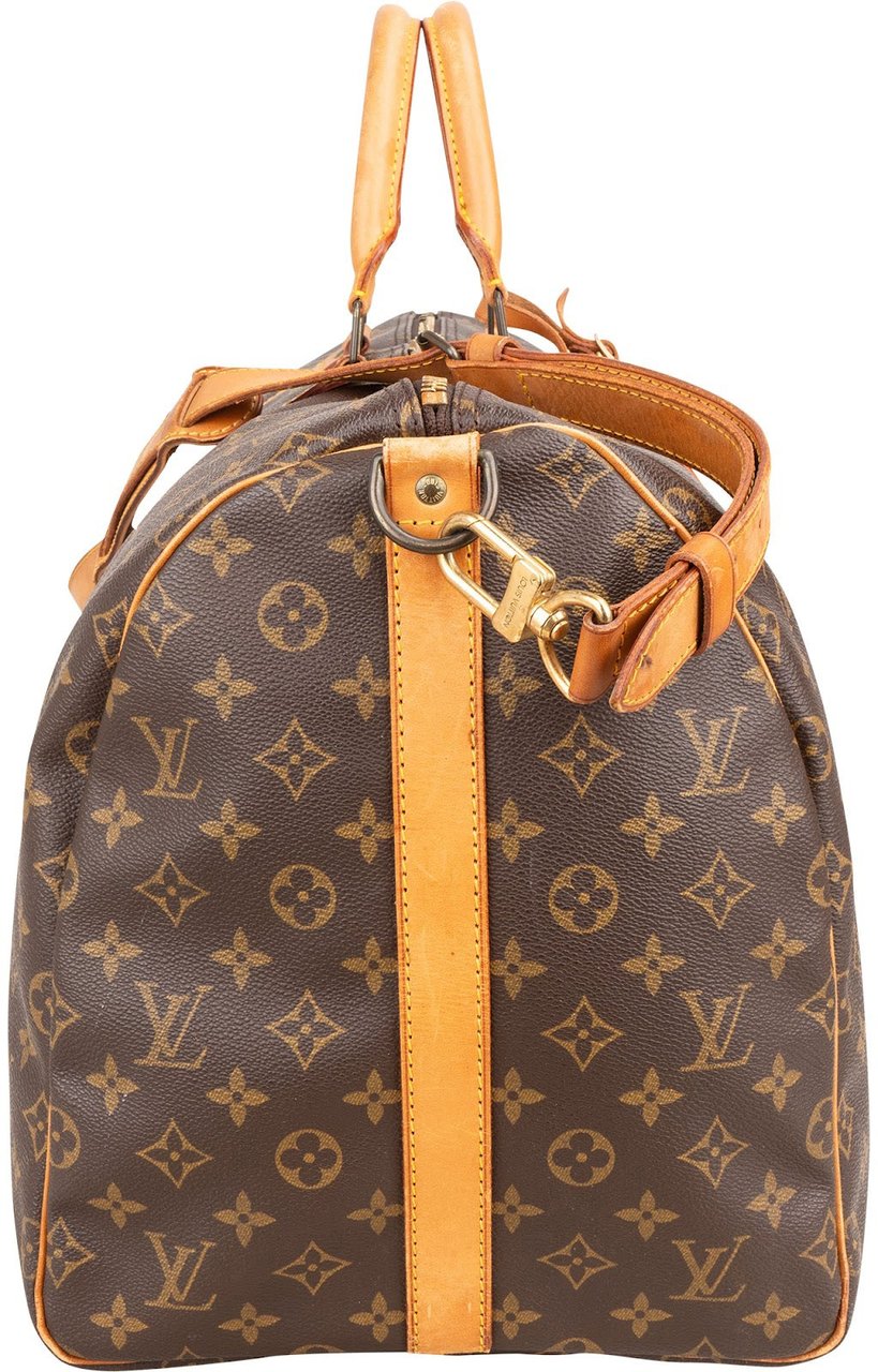 Louis Vuitton Monogram Canvas Keepall 55 Bandoulière Travel Bag Bruin