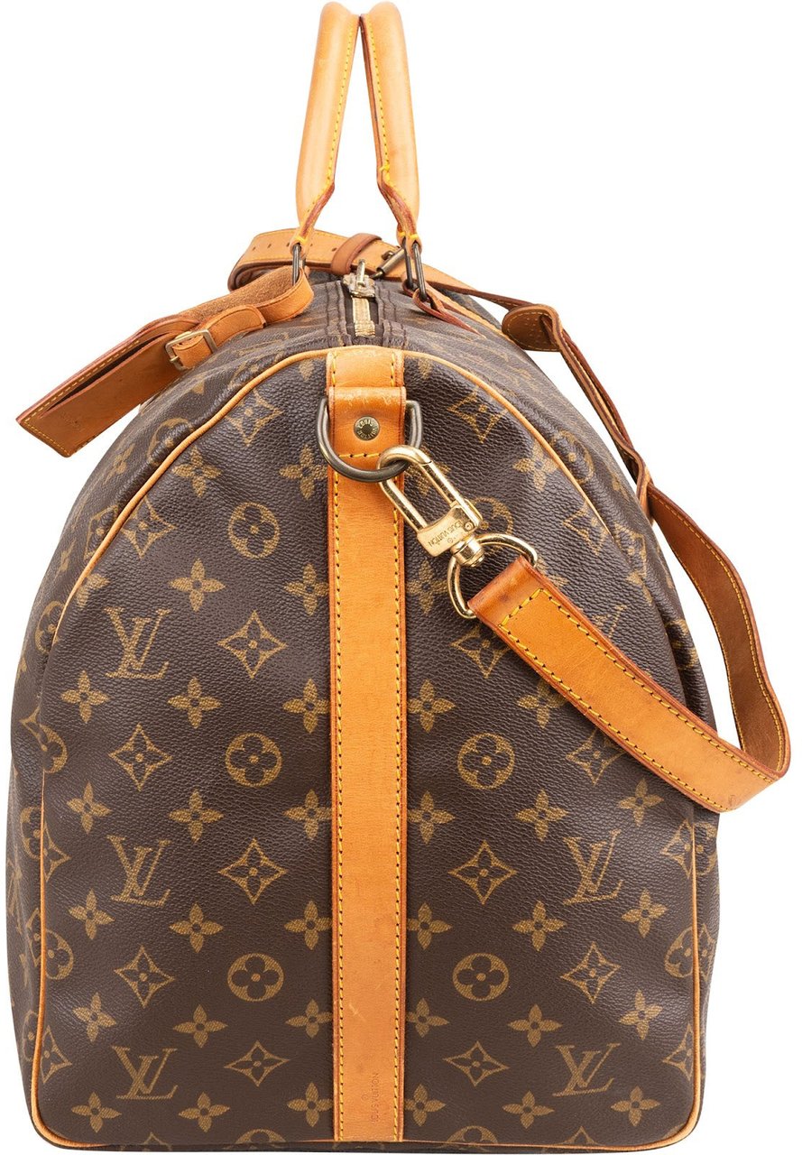 Louis Vuitton Monogram Canvas Keepall 55 Bandoulière Travel Bag Bruin