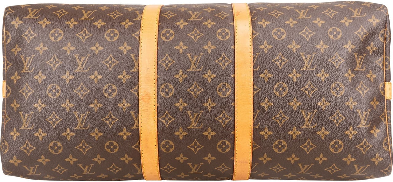 Louis Vuitton Monogram Canvas Keepall 55 Bandoulière Travel Bag Bruin
