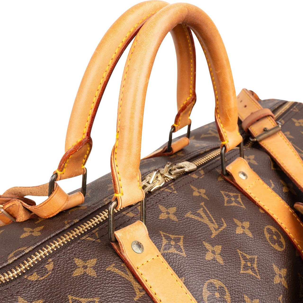 Louis Vuitton Monogram Canvas Keepall 55 Bandoulière Travel Bag Bruin