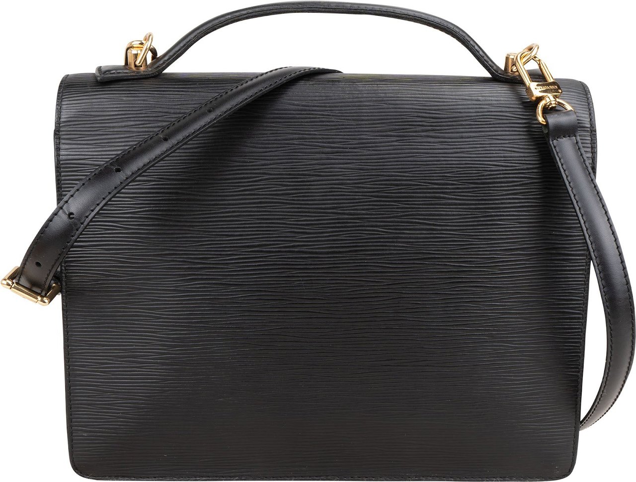 Louis Vuitton Noir Epi Leather Monceau Handbag Zwart
