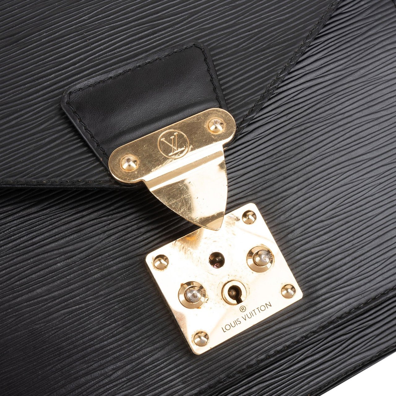 Louis Vuitton Noir Epi Leather Monceau Handbag Zwart