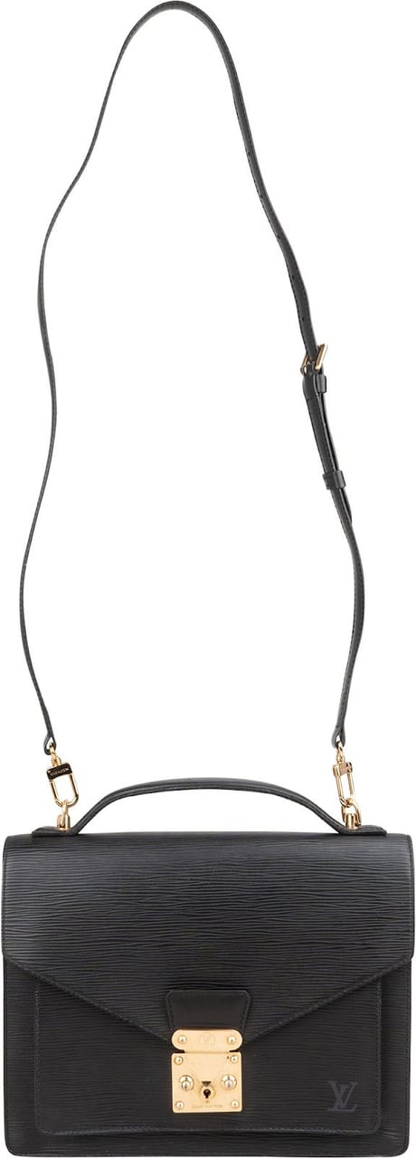 Louis Vuitton Noir Epi Leather Monceau Handbag Zwart