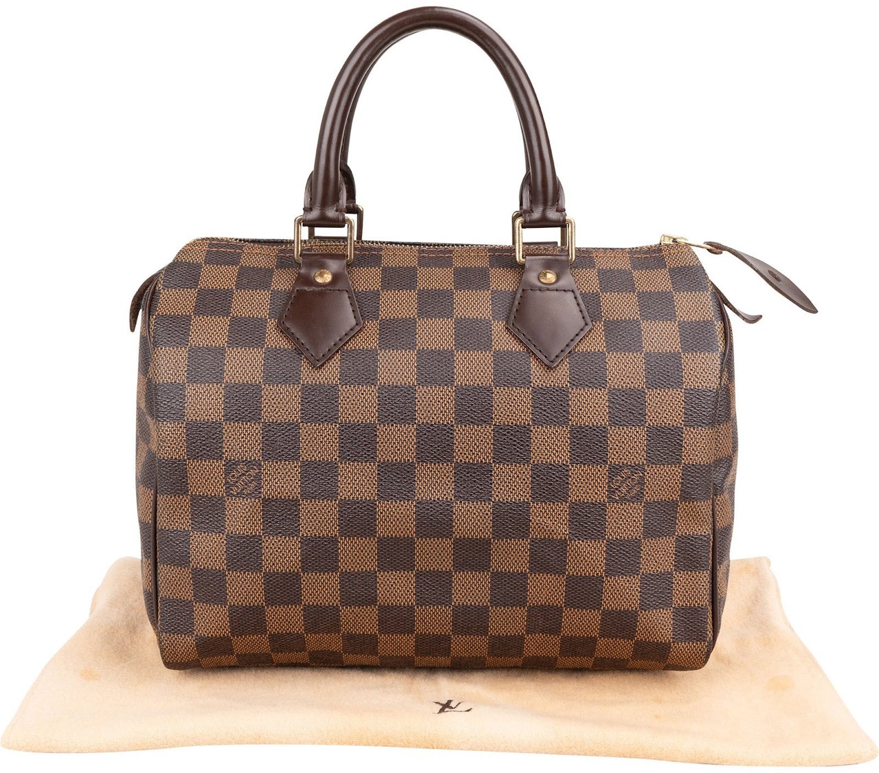 Louis Vuitton Monogram Damier Ebene Canvas Speedy 25 Handbag Bruin