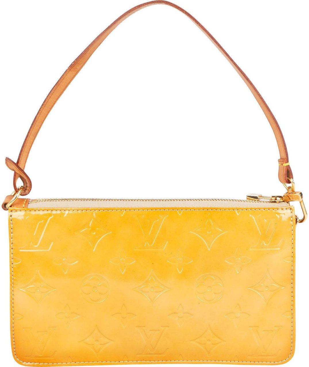 Louis Vuitton Monogram Vernis Lexington Pochette Accessoires Handbag Geel